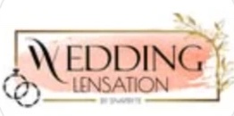 Current Wedding Lensation logo: watercolour brush, gold leaves, two rings, 'by Snapbyte'